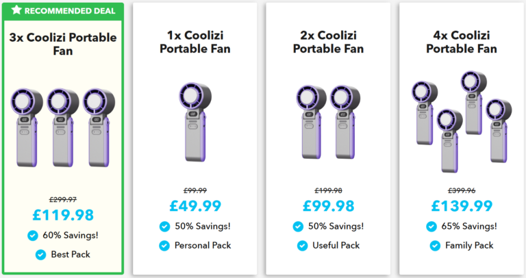Coolizi Portable Fan price Details