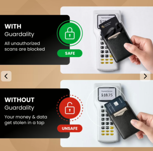 Guardality Safe Card Protection life with and without